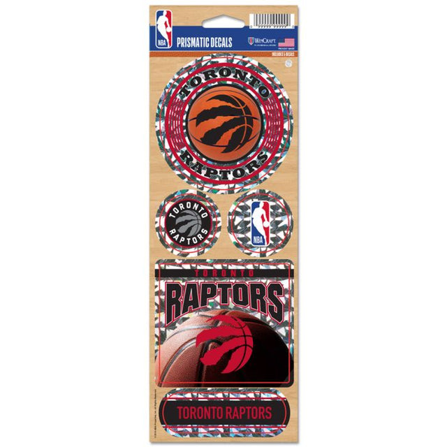 Calcomanía prismática de los Toronto Raptors de 4" x 11"