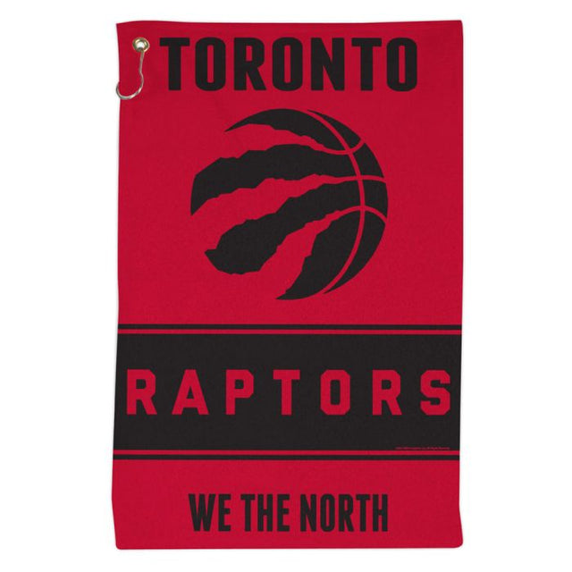 Toalla deportiva de 16 x 25 pulgadas con el lema de los Toronto Raptors