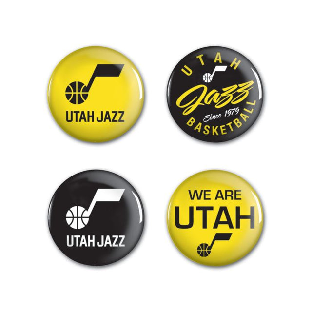 Utah Jazz Button 4 Pack 1 1/4" Rnd