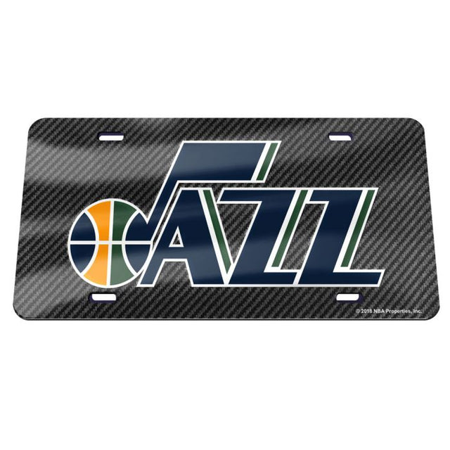 Utah Jazz CARBON Specialty Acrylic License Plate