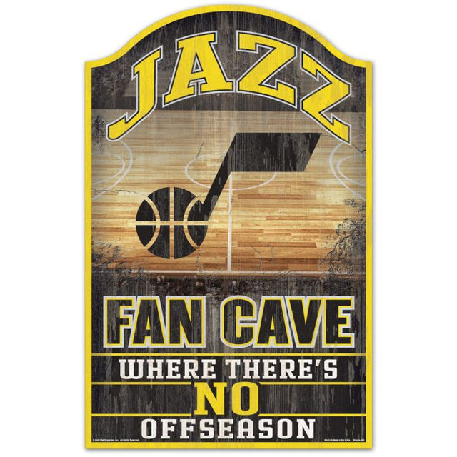 Utah Jazz Fan Cave Wood Sign 11" x 17" 1/4" thick