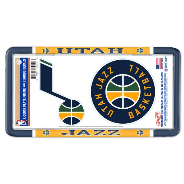 Utah Jazz License Plate Thin Frame - Plastic w/Decal