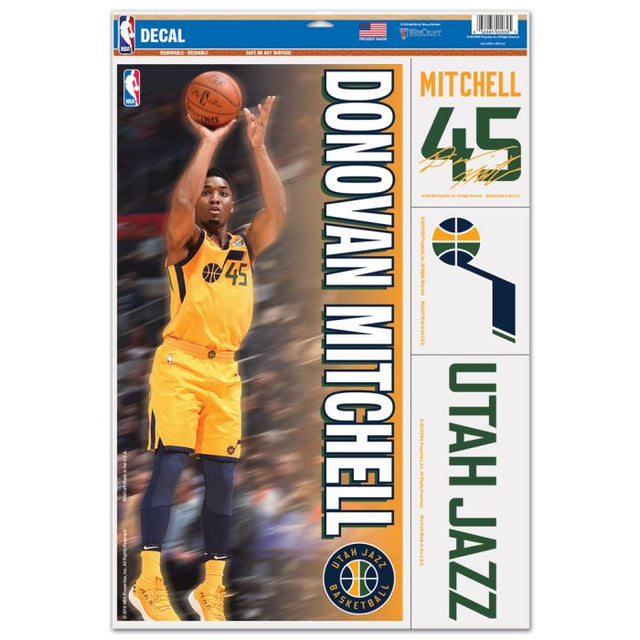 Calcomanía multiusos de Utah Jazz de 11" x 17" de Donovan Mitchell