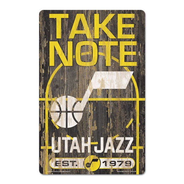 Utah Jazz Wood Sign 11" x 17" 1/4" thick