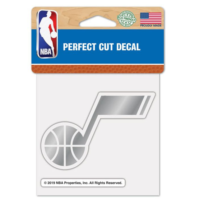 Utah Jazz silver Decal Metallic 4" x 4"