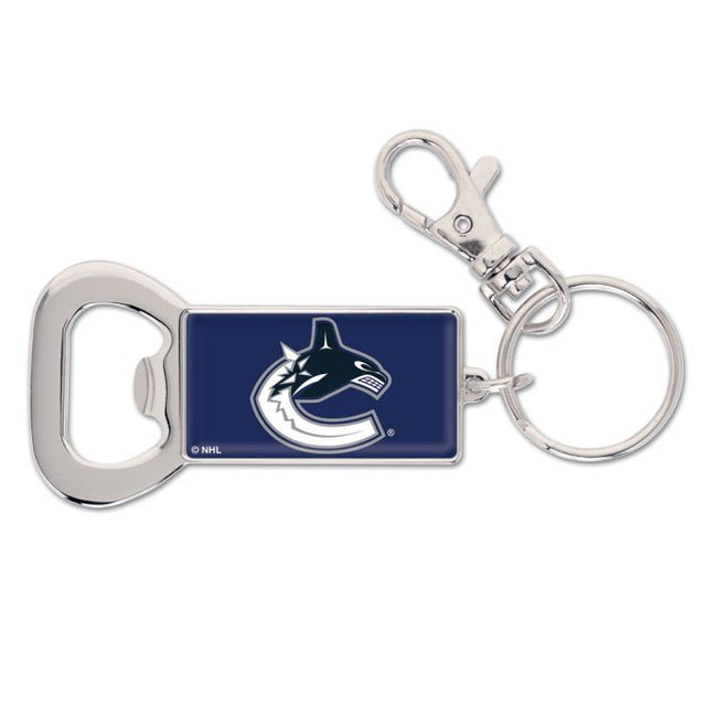 Llavero rectangular con abrebotellas de los Vancouver Canucks