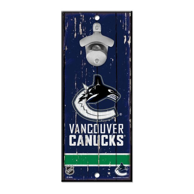 Letrero de 5 x 11 con abrebotellas de los Vancouver Canucks