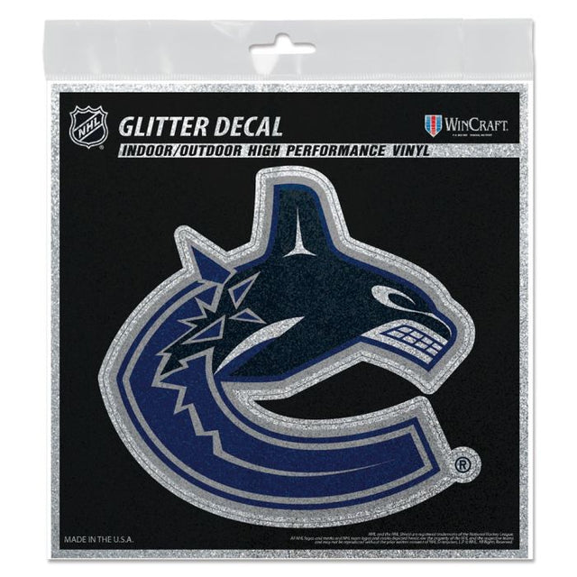 Vancouver Canucks Decal Glitter 6" x 6"