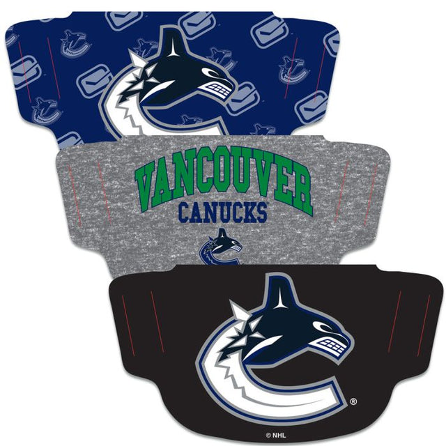 Paquete de 3 mascarillas para fanáticos de los Vancouver Canucks