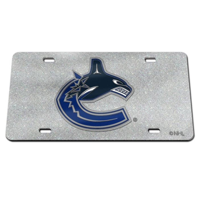 Placa de matrícula especial de acrílico con purpurina de Vancouver Canucks