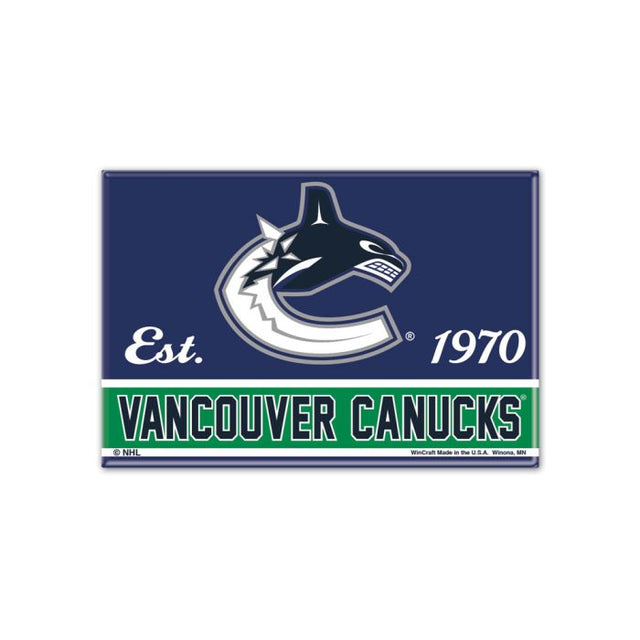 Imán de metal de los Vancouver Canucks de 2,5" x 3,5"