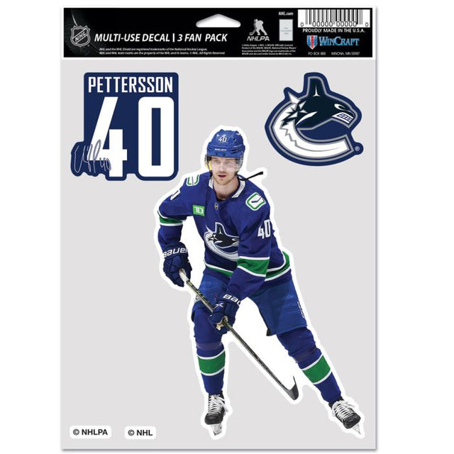 Paquete multiusos para 3 aficionados de los Vancouver Canucks de Elias Pettersson