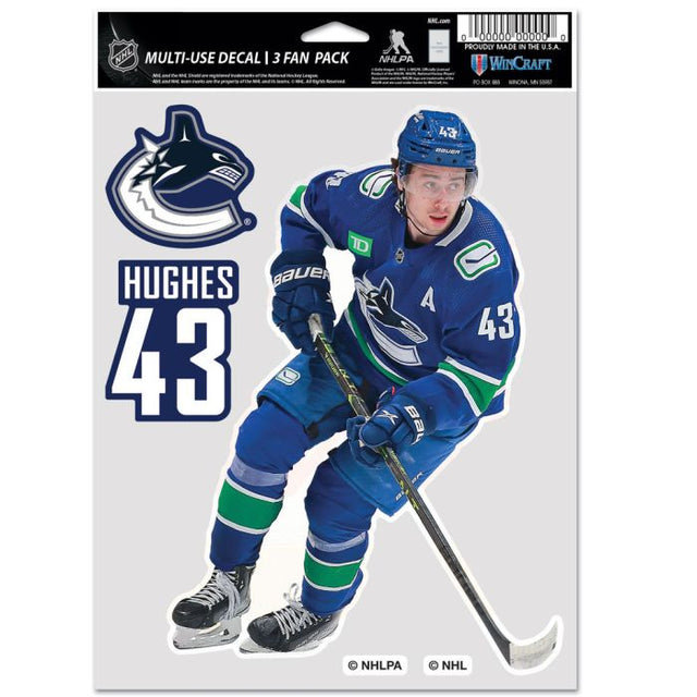 Vancouver Canucks Multi Use 3 fan pack Quinn Hughes