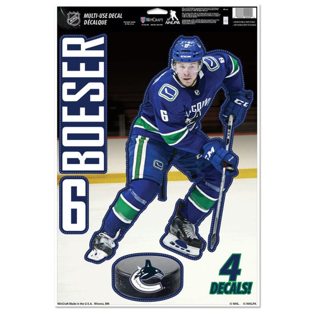 Calcomanía multiusos de los Vancouver Canucks de 11" x 17" de Brock Boeser