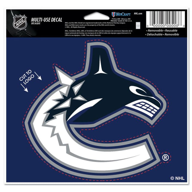 Calcomanía multiusos de Vancouver Canucks: logotipo recortado de 5" x 6"