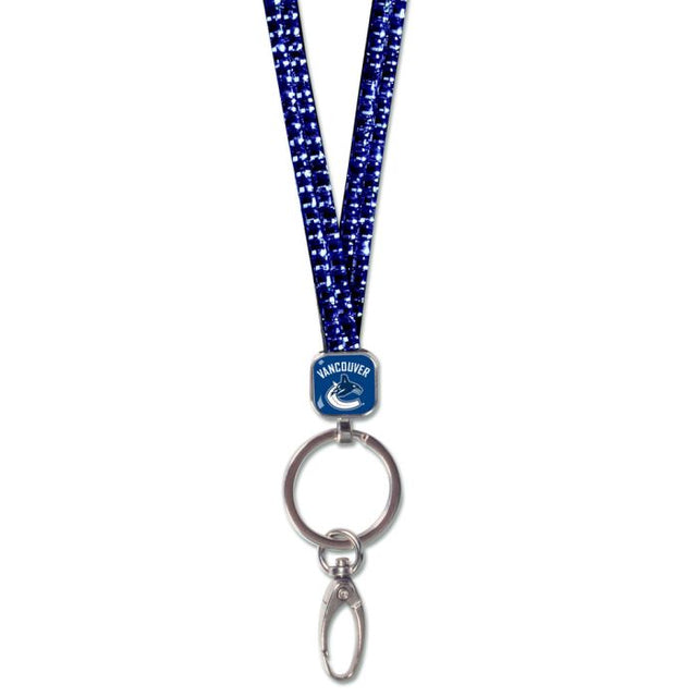 Vancouver Canucks Navy Lanyards- Crystal Bling