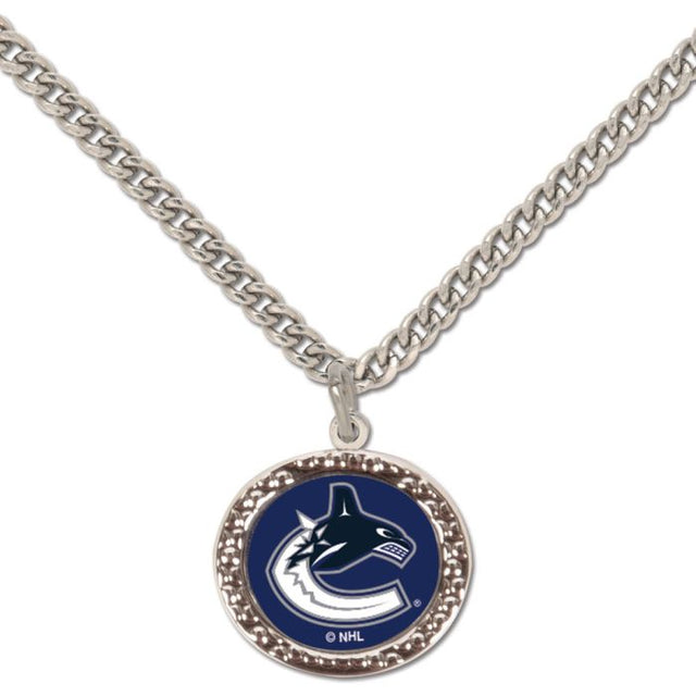 Collar con dije de los Vancouver Canucks y tarjeta de joyería