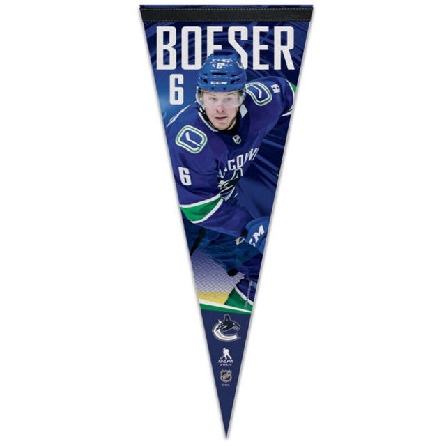 温哥华加人队优质锦旗 12 英寸 x 30 英寸 Brock Boeser