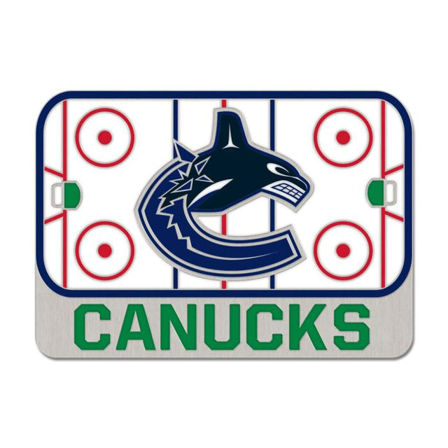 Tarjeta de joyería con pin esmaltado coleccionable de la pista de patinaje de los Vancouver Canucks