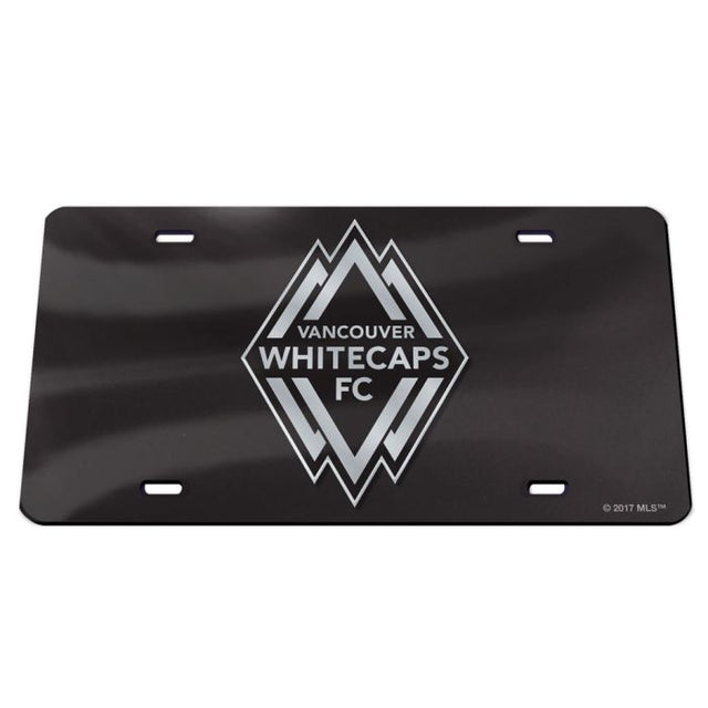 Placa de matrícula especial acrílica de Vancouver Whitecaps FC en color NEGRO