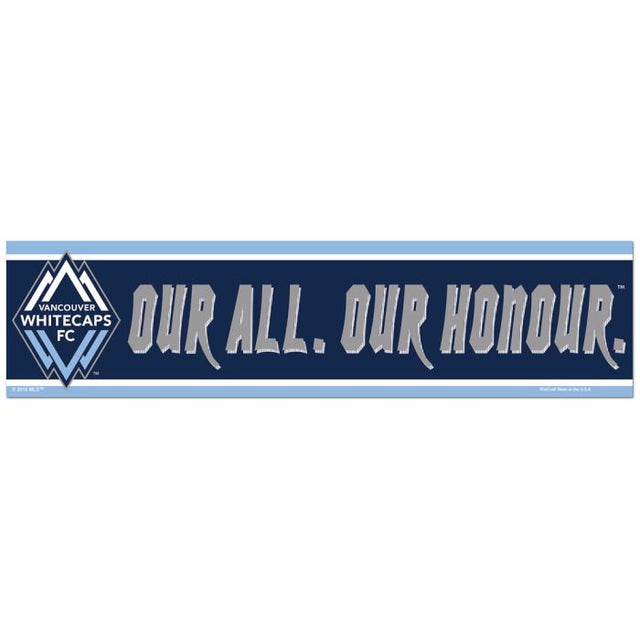 Tira de parachoques de Vancouver Whitecaps FC de 3" x 12"