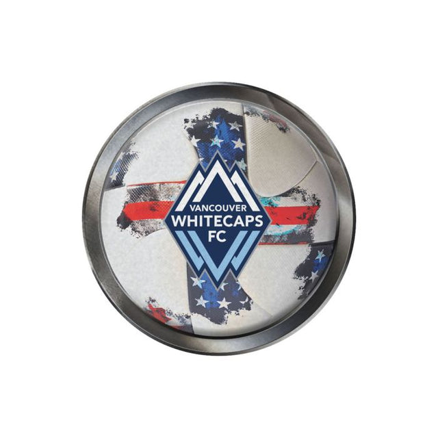 Emblema de metal cromado abovedado del Vancouver Whitecaps FC