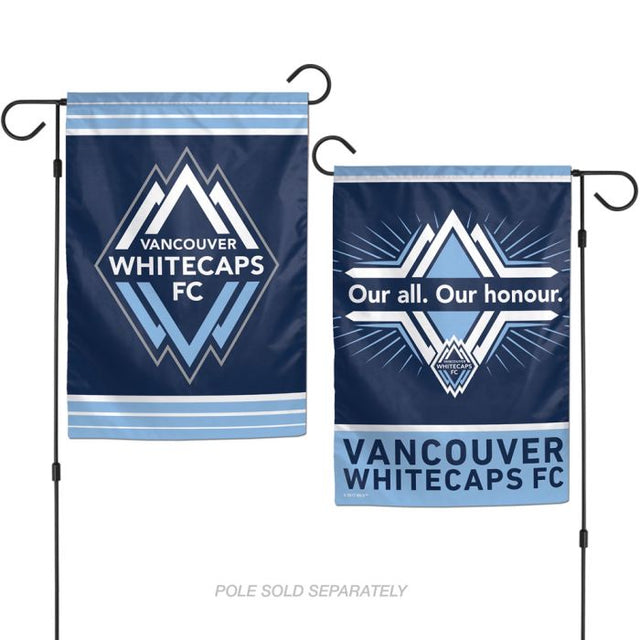 Banderas de jardín con el logotipo de Vancouver Whitecaps FC, de 2 lados, 12,5" x 18"