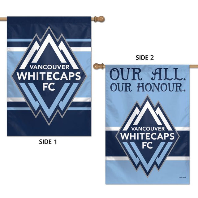 Bandera vertical de Vancouver Whitecaps FC de 2 lados, 28" x 40"