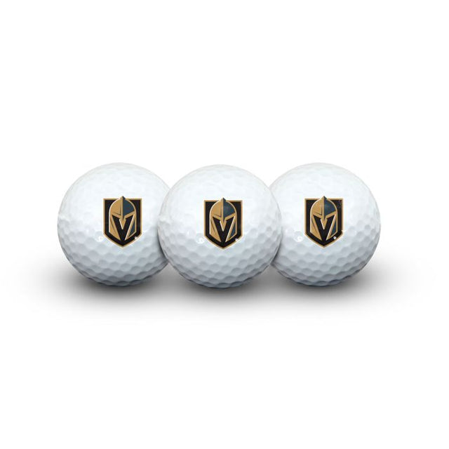 Pelotas de golf Vegas Golden Knights 3 en estuche tipo concha