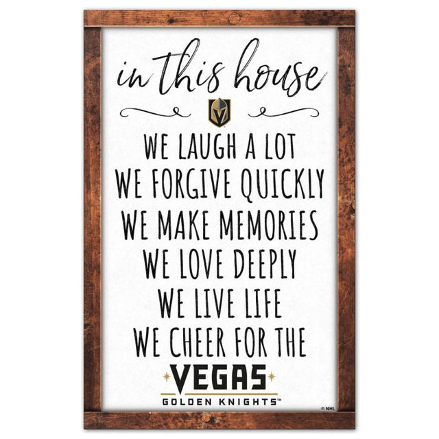 Vegas Golden Knights BOX LIST Wood Sign 11" x 17" 1/4" thick