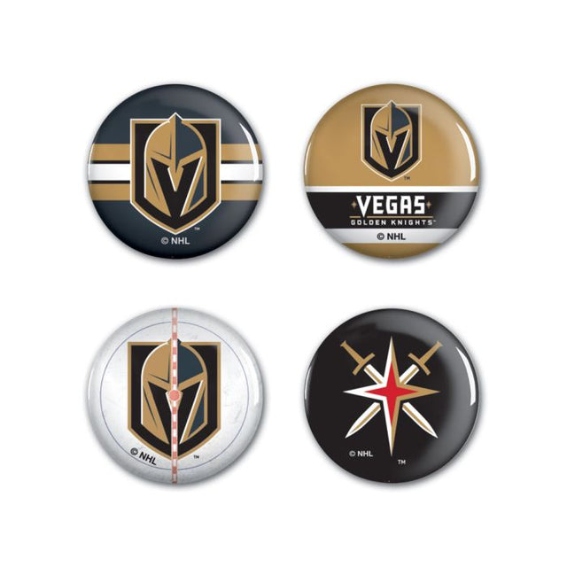 Vegas Golden Knights Button 4 Pack 1 1/4" Rnd