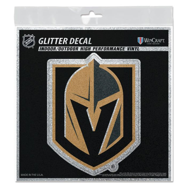 Calcomanía con brillantina de los Vegas Golden Knights de 6" x 6"