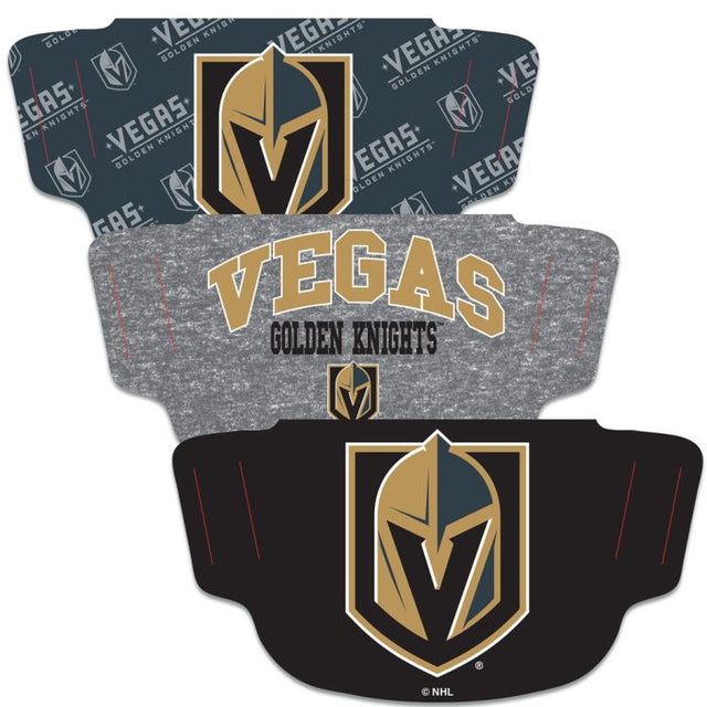 Paquete de 3 mascarillas para fanáticos de los Vegas Golden Knights