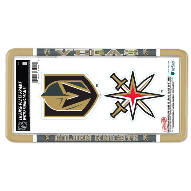 Vegas Golden Knights License Plate Thin Frame - Plastic w/Decal