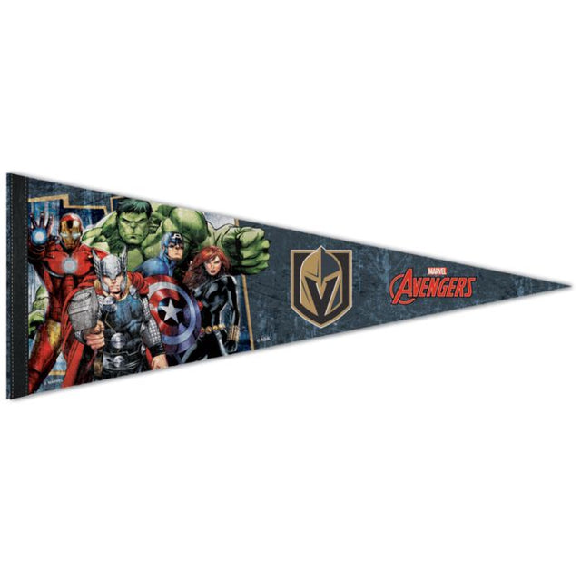 Banderín premium de Marvel de Vegas Golden Knights/Marvel (C) 2021 de 12" x 30"