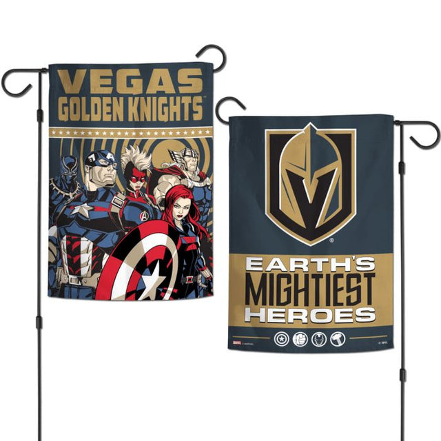 Banderas de jardín de Marvel de Vegas Golden Knights/Marvel (c) 2021, de 2 lados, 12,5" x 18"