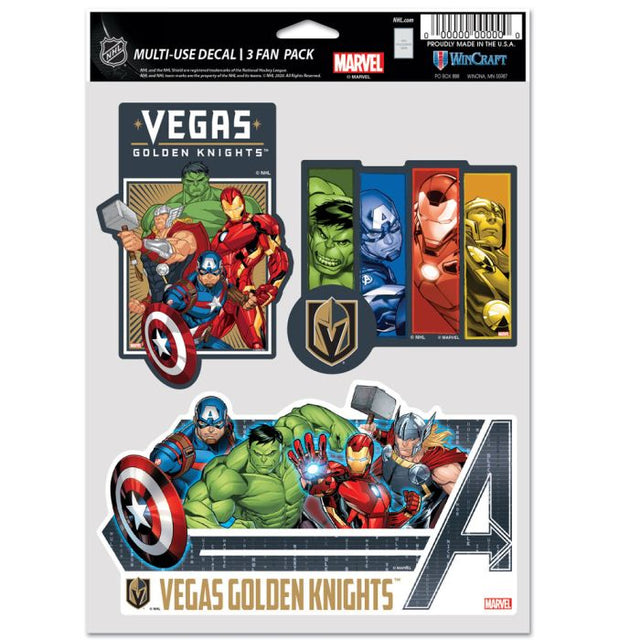 Vegas Golden Knights / Marvel (c) Paquete de 3 fanáticos multiusos MARVEL 2021