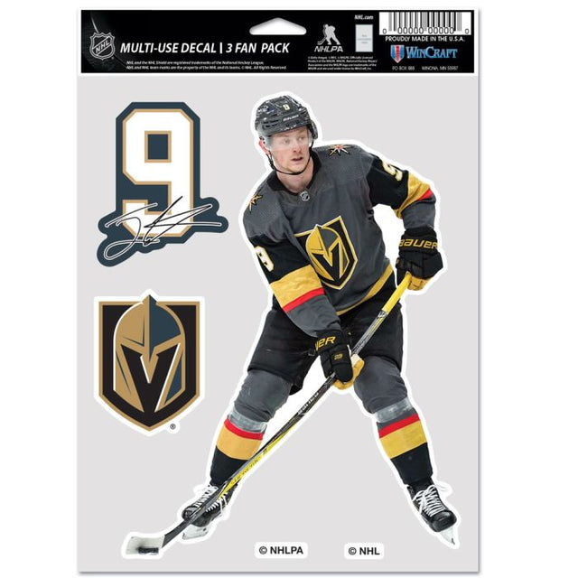 Paquete de 3 ventiladores multiusos de los Vegas Golden Knights, de Jack Eichel