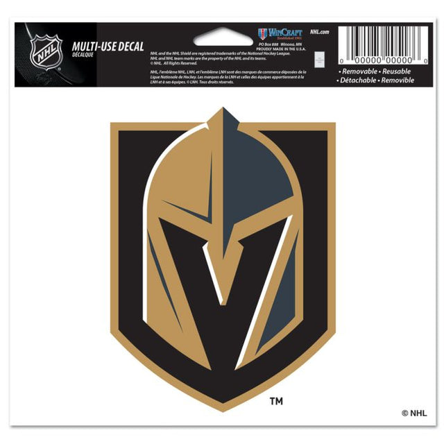 Calcomanía multiusos de Vegas Golden Knights, fondo transparente, 5" x 6"