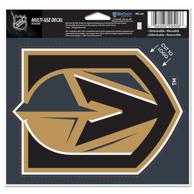 Calcomanía multiusos de Vegas Golden Knights: cortada con el logotipo de 5" x 6"