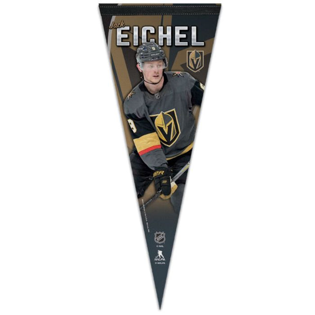 Banderín premium de Vegas Golden Knights de 12" x 30" de Jack Eichel