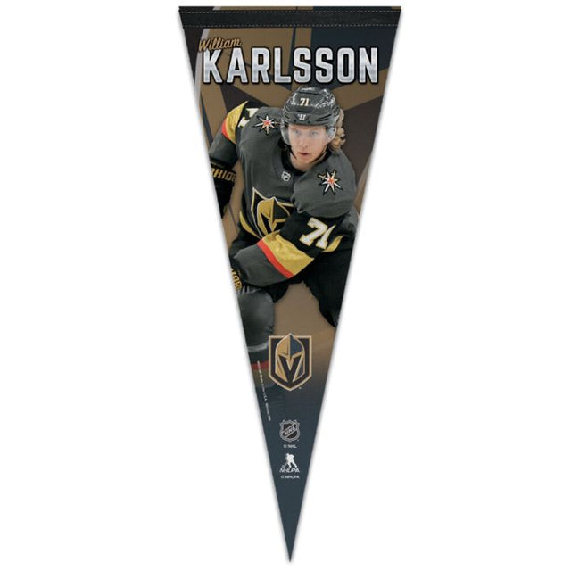 Banderín premium de los Vegas Golden Knights de 30 x 76 cm, de William Karlsson