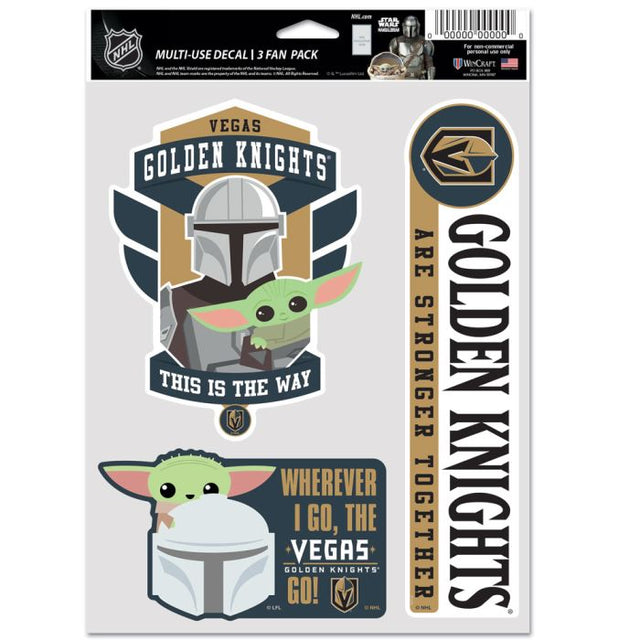 Vegas Golden Knights / Star Wars Mandalorian Multi Use 3 fan pack