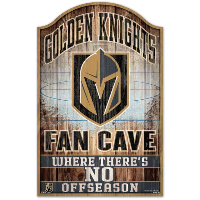 Letrero de madera de Vegas Golden Knights de 11" x 17" y 1/4" de grosor