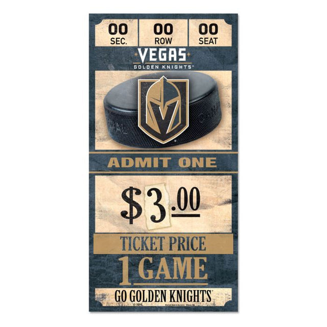 Vegas Golden Knights Wood Sign 6x12 3/8" thick