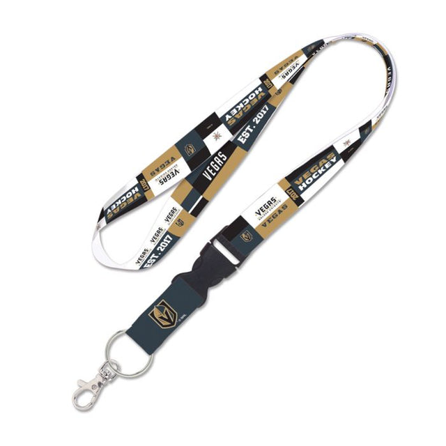 Vegas Golden Knights color block Lanyard w/detachable buckle 1"