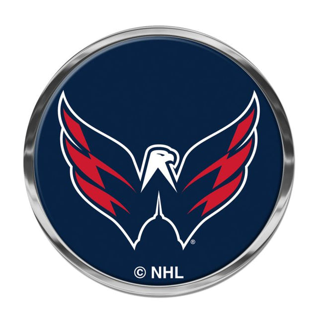 Emblema de metal cromado abovedado de Washington Capitals