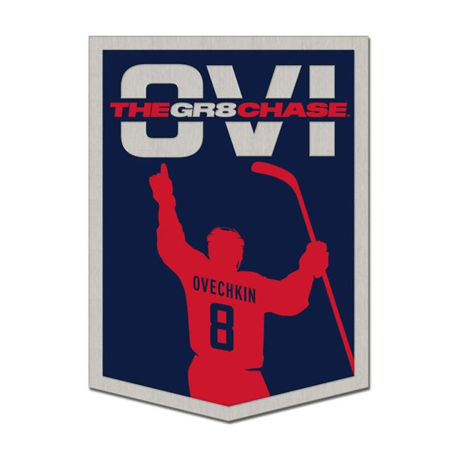 Tarjeta de joyería con pin esmaltado de colección de Washington Capitals de Alex Ovechkin