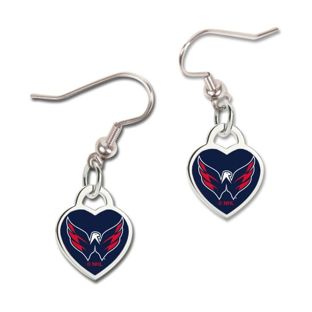 Pendientes de Washington Capitals con corazón en 3D