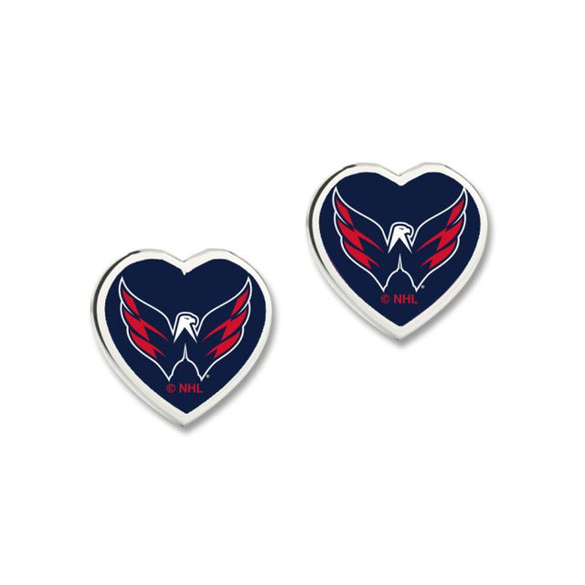 Washington Capitals Earrings w/3D Heart